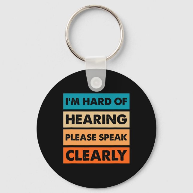 Of Hearing Deaf Hearing Impaired Asl Sign Language Key Ring (Front)