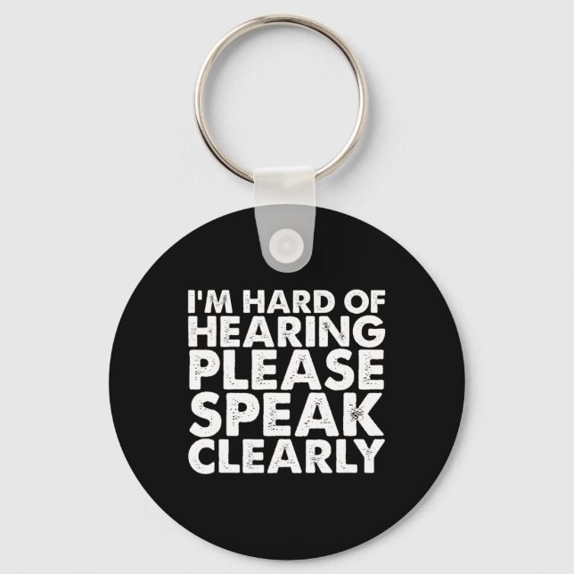 Of Hearing Deaf Hearing Impaired Asl Sign Language Key Ring (Front)