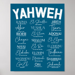 Of Hebrew Names God Hebrew Jesus Poster