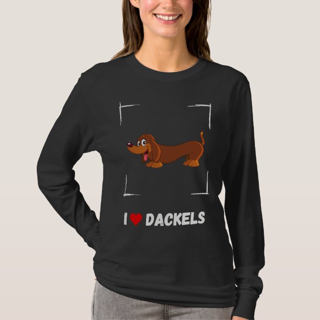 Of I Love Dachshund T-Shirt (Front)