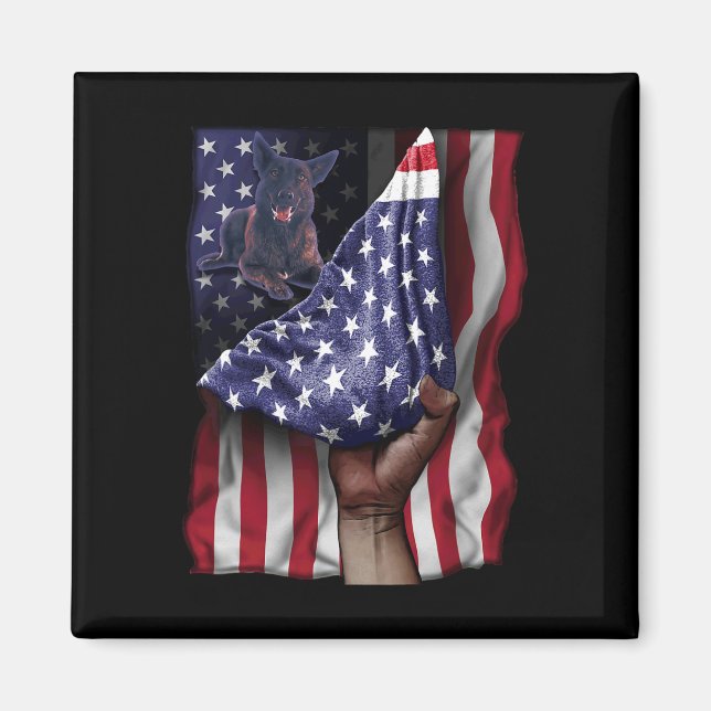 Of Independence Us Flag Dutch Shepherd  Magnet (Front)