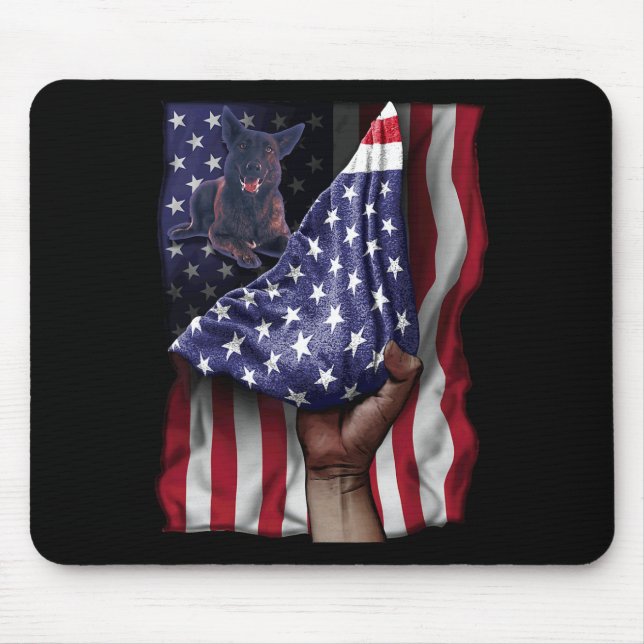 Of Independence Us Flag Dutch Shepherd  Mouse Pad (Front)