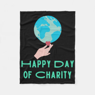 Of International Day Of Charity Sticker Fleece Blanket