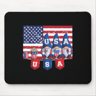 Of July 2023 Patriotic Gnomes Funny American Usa Mouse Pad