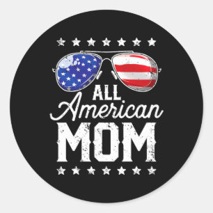 Of July All American Mum Sungles Family Classic Round Sticker
