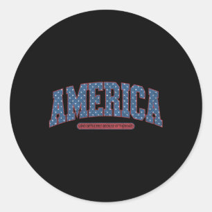 Of July America Vintage Retro Patriotic Men Women Classic Round Sticker
