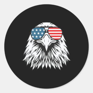 Of July American Bald Eagle Flag- Independence Day Classic Round Sticker
