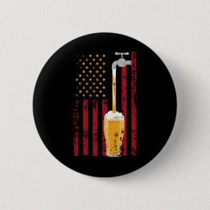 Of July American Flag Beer Brewing  6 Cm Round Badge