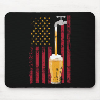 Of July American Flag Beer Brewing Mouse Pad