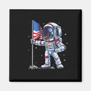 Of July Astronaut Usa American Flag Funny Patrioti Magnet