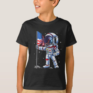Of July Astronaut Usa American Flag Funny Patrioti T-Shirt