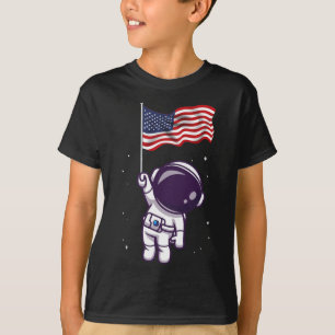 Of July Astronaut Usa American Flag Funny Patrioti T-Shirt
