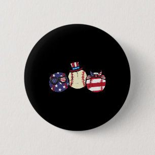 Of July Baseball Independence Day America Men Wome 6 Cm Round Badge