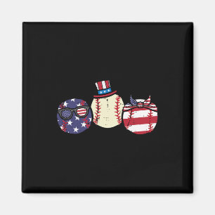 Of July Baseball Independence Day America Men Wome Magnet