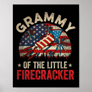 Of July Birthday Grammy Of The Little Firecracker  Poster
