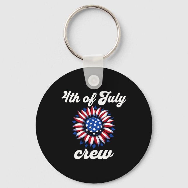 Of July Crew Usa Flag  Key Ring (Front)