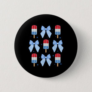 Of July Cute Popsicle Bows Patriotic Women Kids 1  6 Cm Round Badge