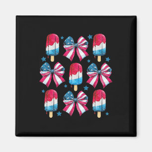 Of July Cute Popsicle Bows Patriotic Women Kids  Magnet