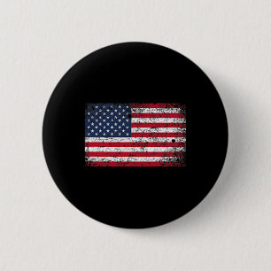 Of July Distressed American Usa Flag Pocket  6 Cm Round Badge