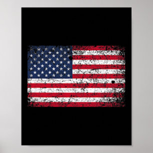 Of July Distressed American Usa Flag Pocket  Poster