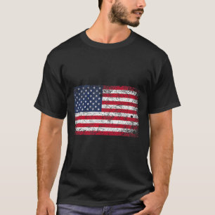 Of July Distressed American Usa Flag Pocket T-Shirt