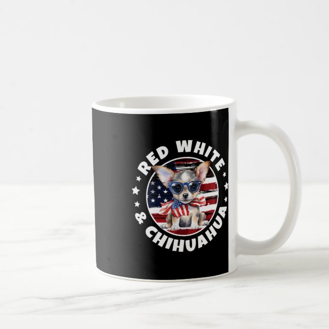 Of July Dog Funny Patriotic Red  Coffee Mug (Right)
