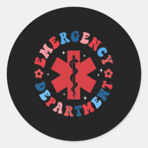 Of July Emergency Department Er Ed Emergency Room Classic Round Sticker