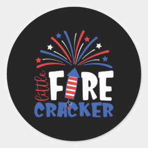 Of July Little Firecracker Toddler Outfit Patrioti Classic Round Sticker