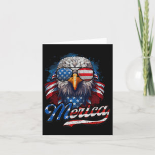 Of July Merica Eagle Usa Flag American Independenc Card