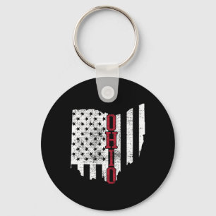 Of July Ohio Usa Us Flag States Vintage Key Ring