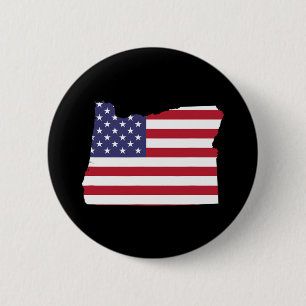 Of July Oregon State American Flag Party 6 Cm Round Badge