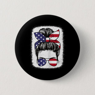 Of July Patriotic American Flag Usa Women Girls Ki 6 Cm Round Badge