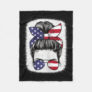 Of July Patriotic American Flag Usa Women Girls Ki Fleece Blanket