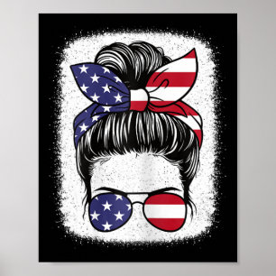 Of July Patriotic American Flag Usa Women Girls Ki Poster