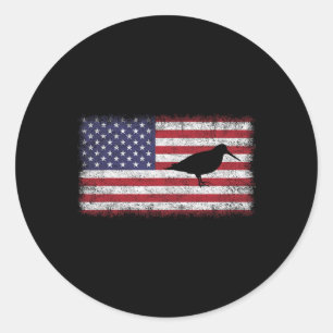 Of July Patriotic American Woodcock Bird Lover Usa Classic Round Sticker