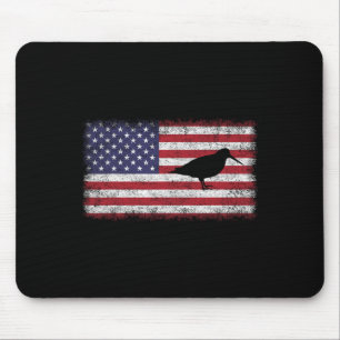 Of July Patriotic American Woodcock Bird Lover Usa Mouse Pad