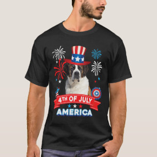 Of July Patriotic Day St. Bernard Dog Independence T-Shirt