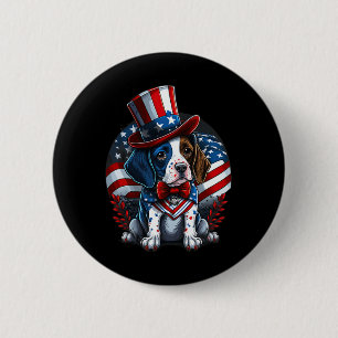 Of July Patriotic English Pointer Dog Us Flag 6 Cm Round Badge
