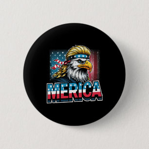 Of July Patriotic Funny Eagle July 4th Usa Merica 6 Cm Round Badge