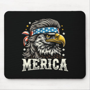 Of July Patriotic Funny Eagle July 4th Usa Merica Mouse Pad