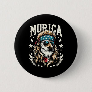 Of July Patriotic Funny Eagle July 4th Usa Murica 6 Cm Round Badge
