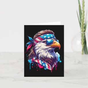 Of July Patriotic Funny Eagle July 4th Usa Murica  Card