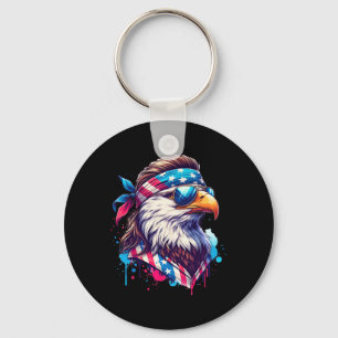 Of July Patriotic Funny Eagle July 4th Usa Murica  Key Ring