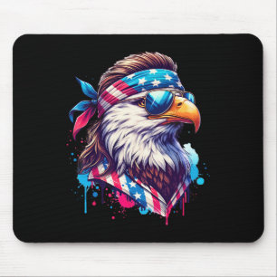 Of July Patriotic Funny Eagle July 4th Usa Murica Mouse Pad