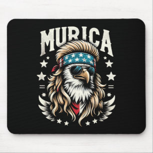 Of July Patriotic Funny Eagle July 4th Usa Murica Mouse Pad