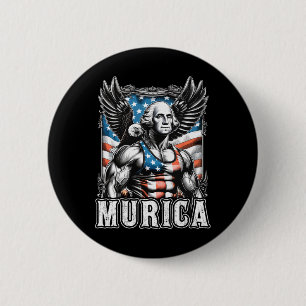 Of July Patriotic Funny George Washington July 4th 6 Cm Round Badge