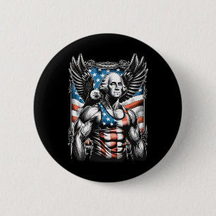 Of July Patriotic Funny George Washington July 4th 6 Cm Round Badge