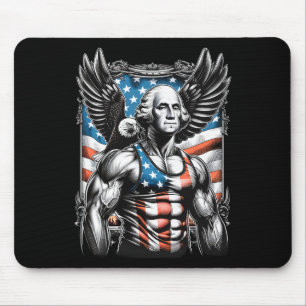 Of July Patriotic Funny George Washington July 4th Mouse Pad