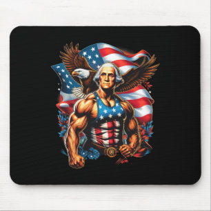 Of July Patriotic Funny George Washington July 4th Mouse Pad