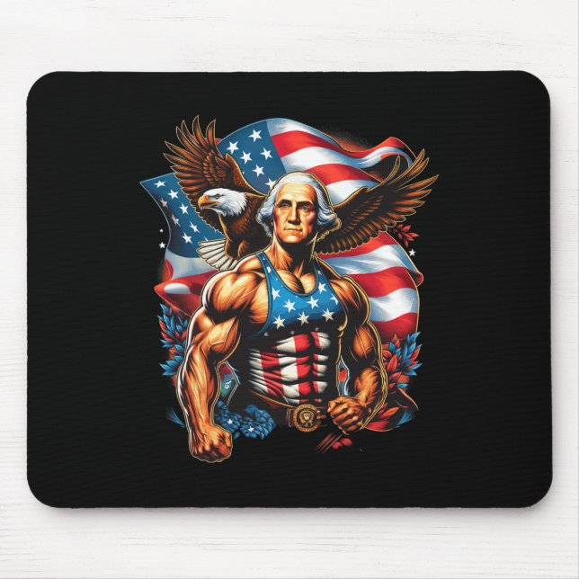 Of July Patriotic Funny George Washington July 4th Mouse Pad (Front)